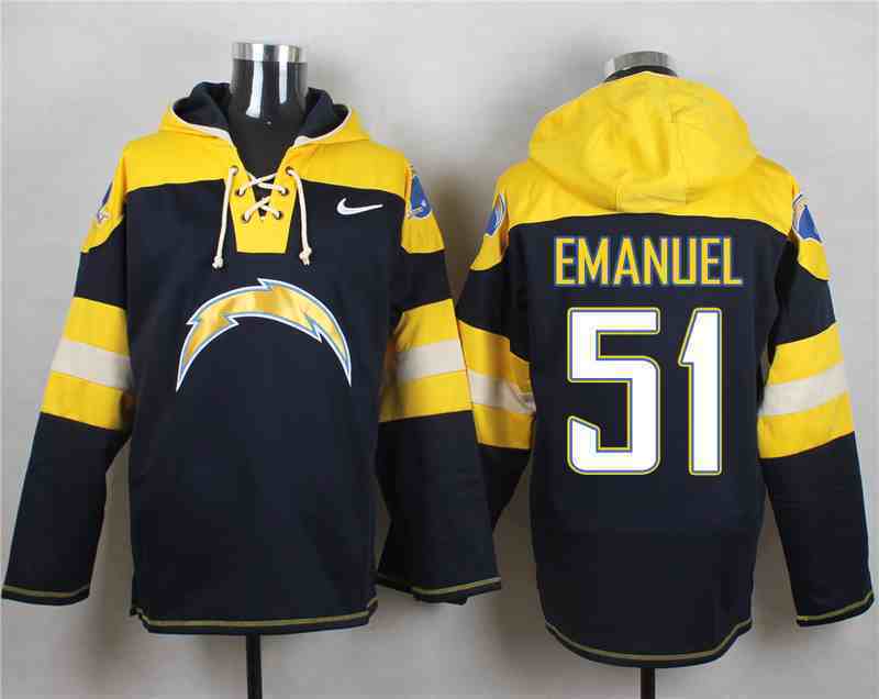 Nike Chargers 51 Kyle Emanuel Navy Hooded Jersey