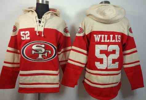 San Francisco 49ers 52 Patrick Willis Red NFL Hoodie