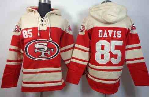 San Francisco 49ers 85 Vernon Davis Red NFL Hoodie