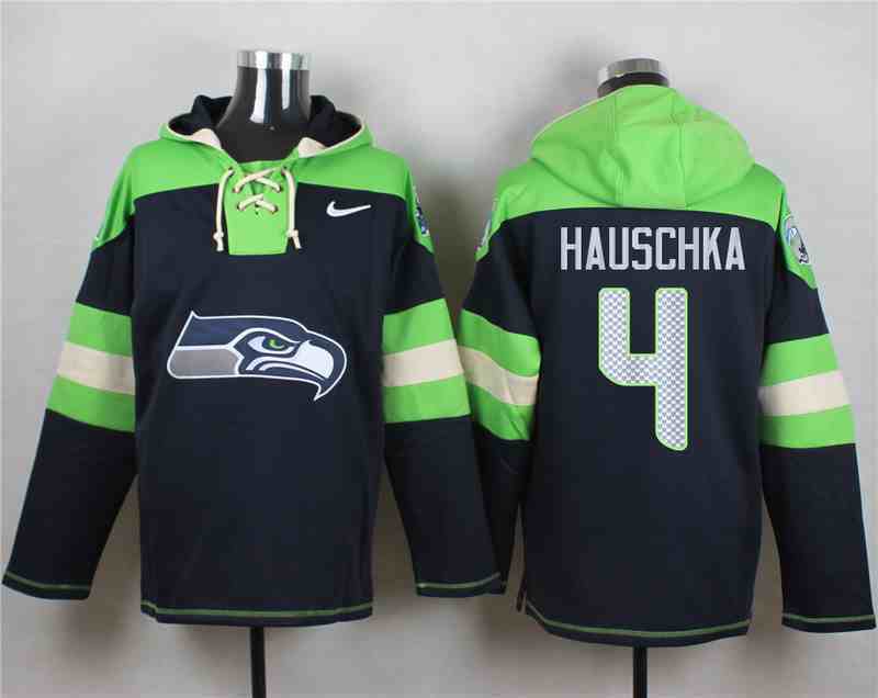Nike Seahawks 4 Steven Hauschka Navy Hooded Jersey