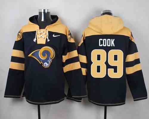 Nike Rams 89 Jared Cook Navy Blue Hooded Jersey