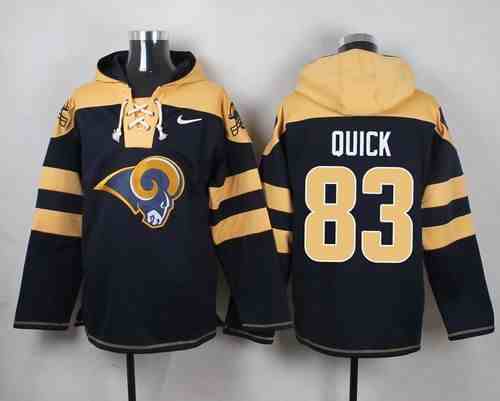 Nike Rams 83 Brian Quick Navy Blue Hooded Jersey