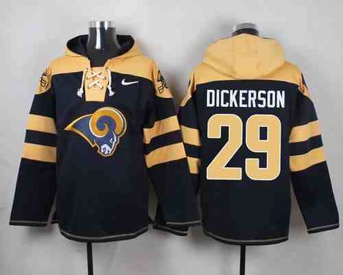 Nike Rams 29 Eric Dickerson Navy Blue Hooded Jersey