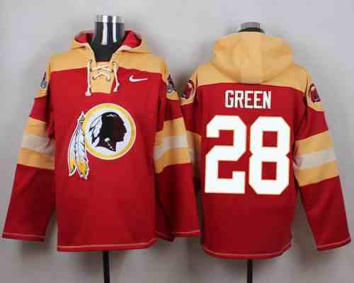 Nike Redskins 28 Darrell Green Red Hooded Jersey