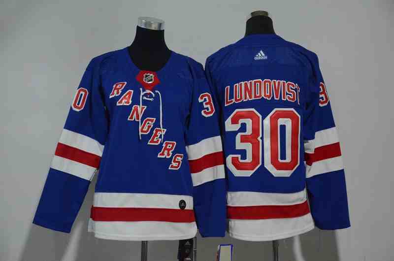 Rangers 30 Henrik Lundqvist Blue Youth Adidas Jersey