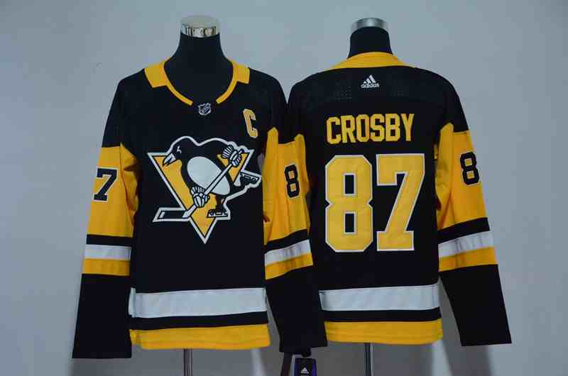 Penguins 87 Sidney Crosby Black Youth Adidas Jersey