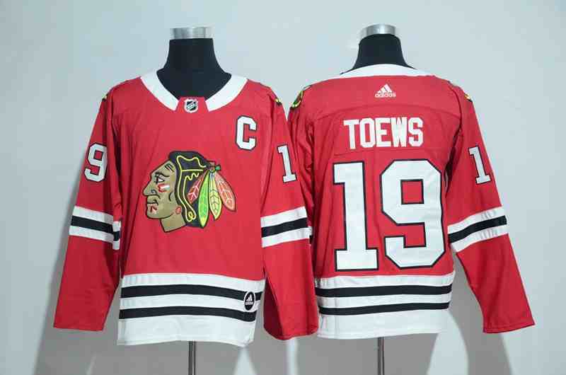 Blackhawks 19 Jonathan Toews Red With C Patch Adidas Jersey