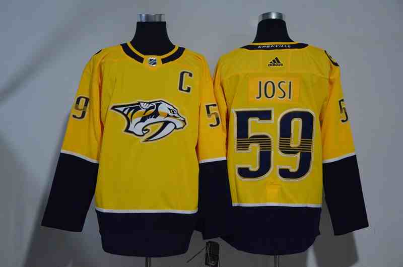 Predators 59 Roman Josi Gold Adidas Jersey