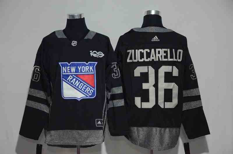 Rangers 36 Mats Zuccarello Black 1917-2017 100th Anniversary Jersey