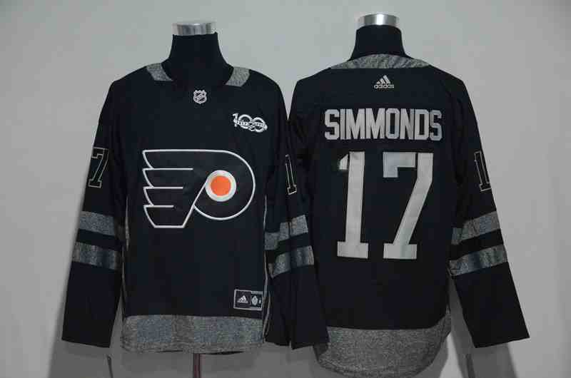Flyers 17 Wayne Simmonds Black 1917-2017 100th Anniversary Jersey