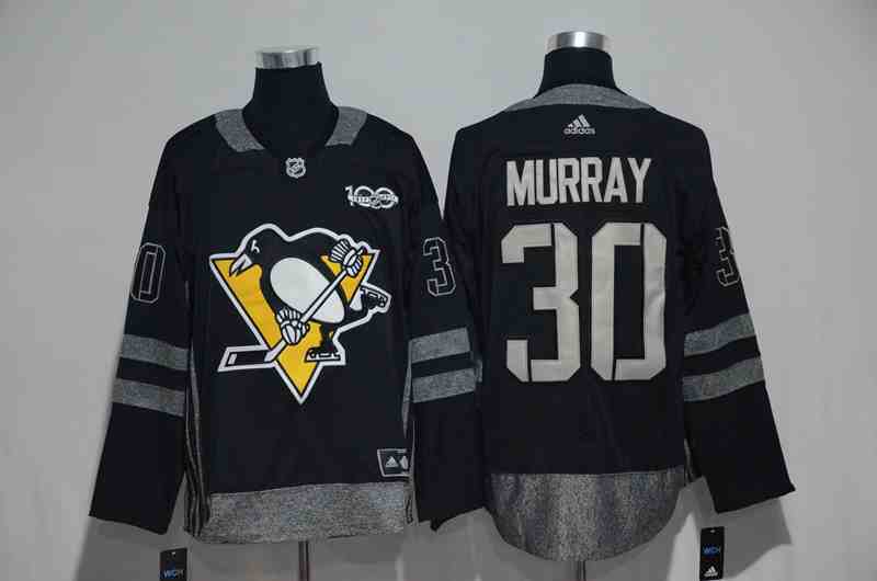 Penguins 30 Matt Murray Black 1917-2017 100th Anniversary Jersey