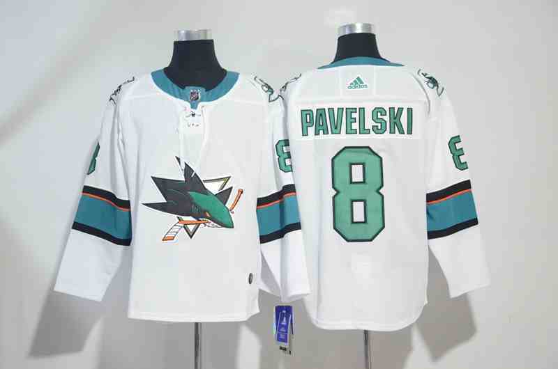 Sharks 8 Joe Pavelski White Adidas Jersey
