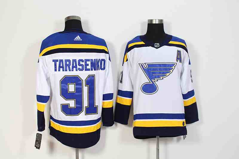 Blues 91 Vladimir Tarasenko White Adidas Jersey