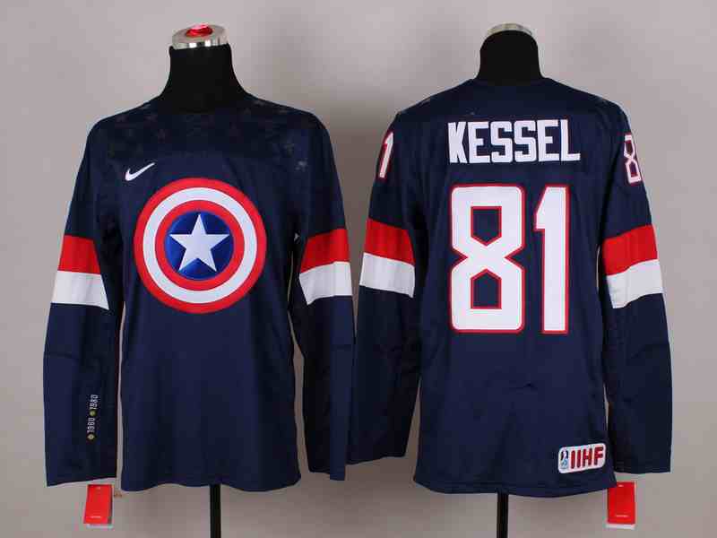 USA 81 Kessel Blue Captain America Jersey