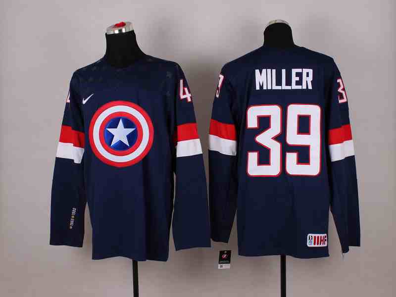 USA 39 Miller Blue Captain America Jersey