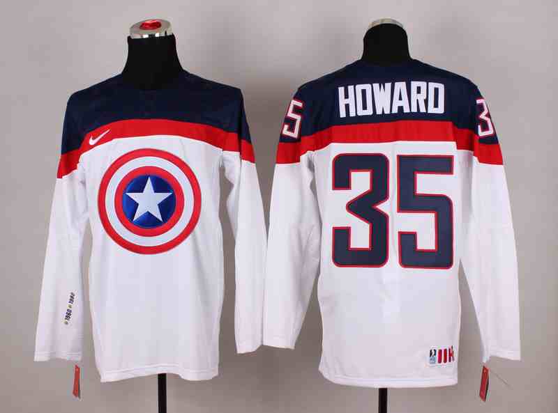 USA 35 Howard White Captain America Jersey
