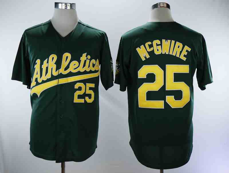 Athletics 25 Mark McGwire Green Throwback Jersey on sale ...