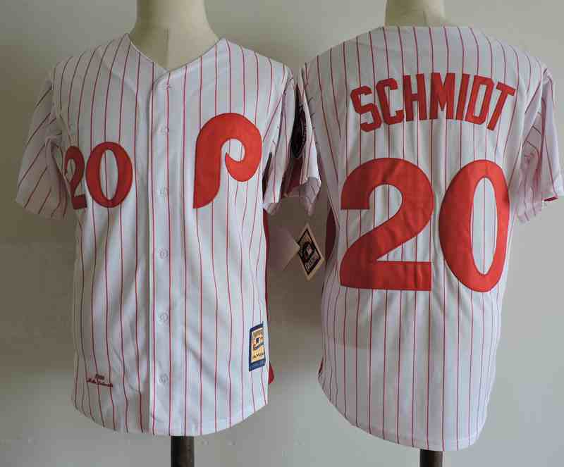 Phillies 20 Mike Schmidt White Cooperstown Collection Jersey