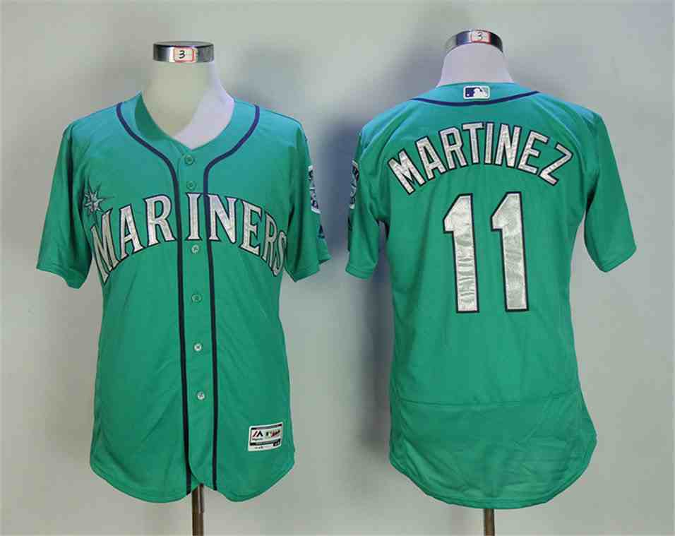 Mariners 11 Edgar Martinez Green Flexbase Jersey