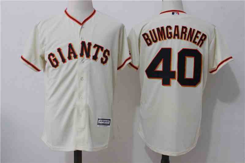 Giants 40 Madison Bumgarner Cream Alternate Cool Base Jersey