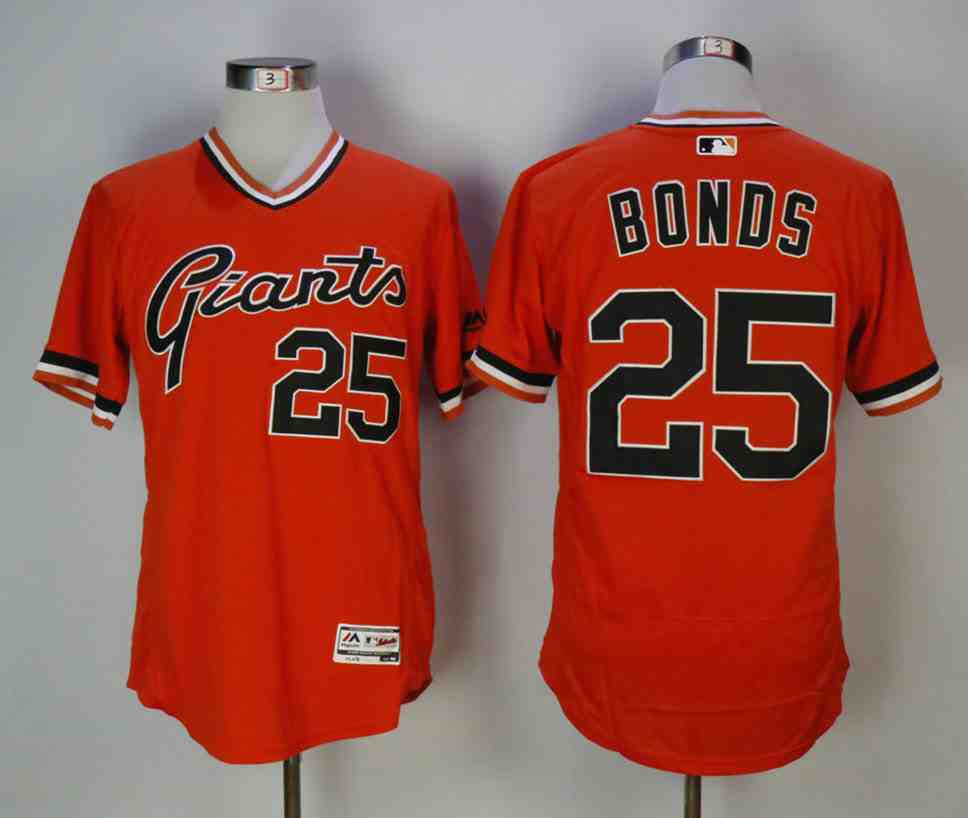 Giants 25 Barry Bonds Orange 1978 Turn Back The Clock Cool Base Jersey