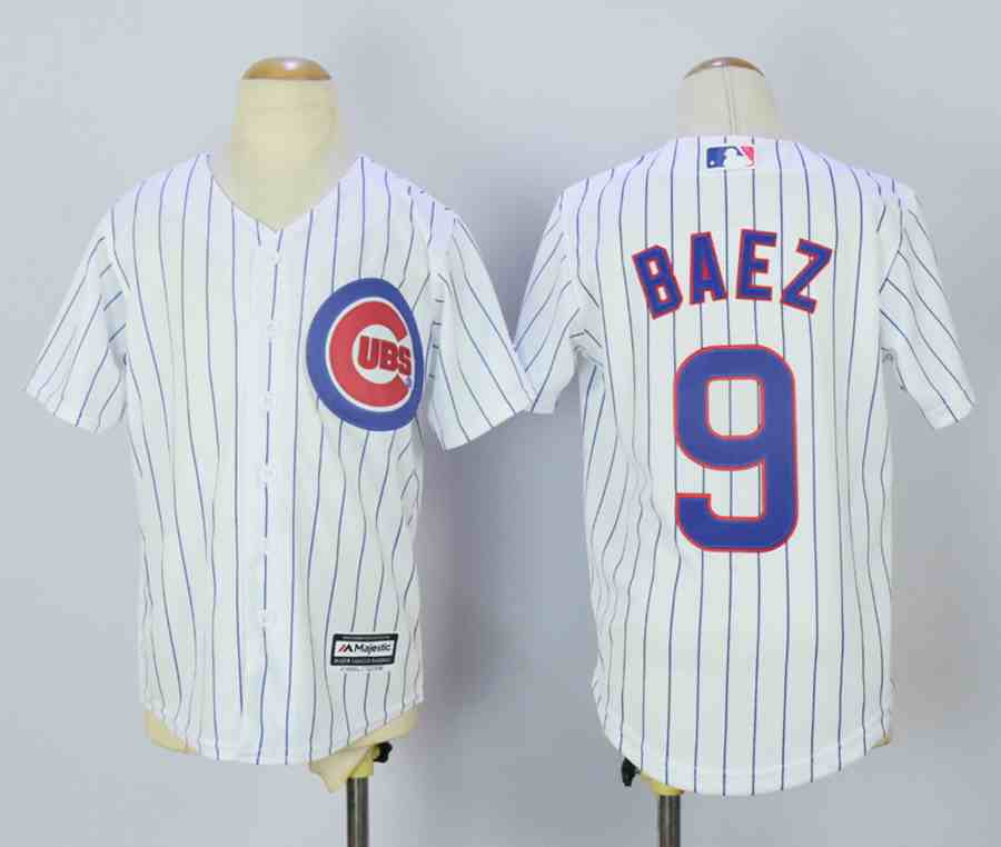 Cubs 9 Javier Baez White Youth New Cool Base Jersey