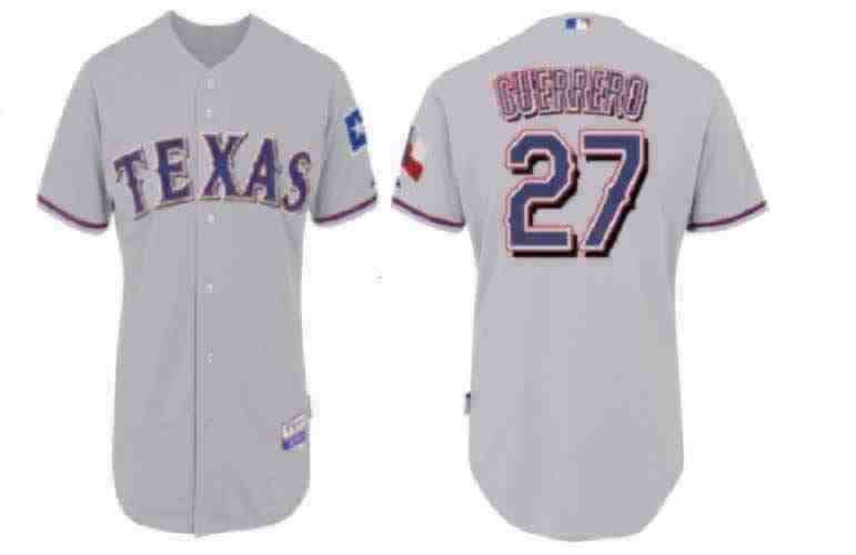 Texas Rangers 27 Guerrero Grey Youth Jersey