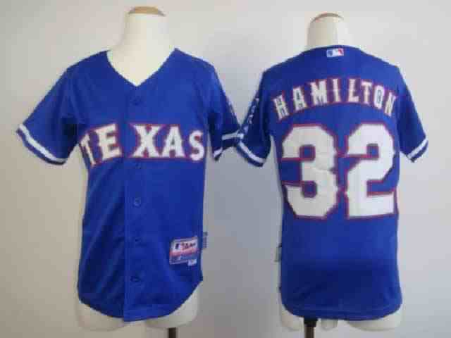 Texas Rangers 32 Hamilton Blue Youth Jersey