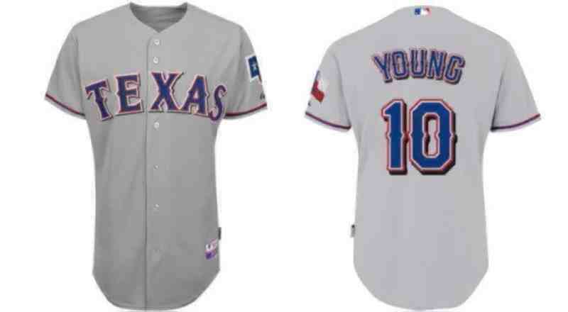 Texas Rangers 10 Young Grey Youth Jersey