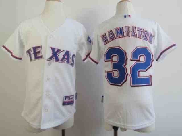 Texas Rangers 32 Hamilton white Youth Jersey