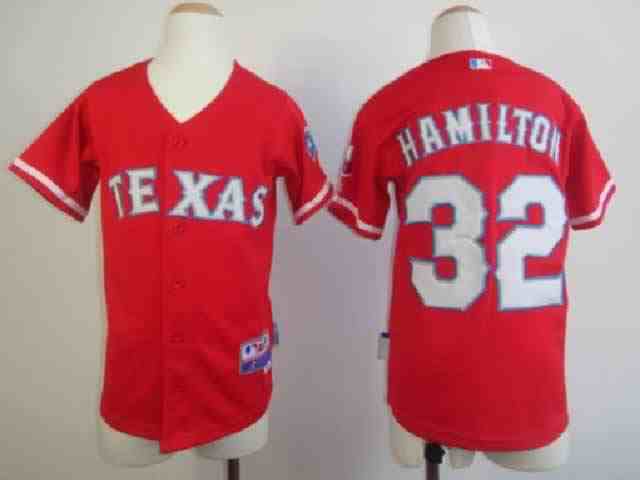 Texas Rangers 32 Hamilton Red Youth Jersey