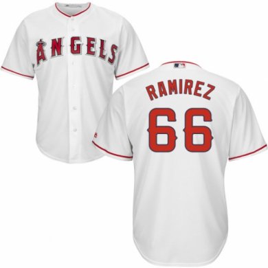Men Los Angels Of Anaheim #66 JC Ramirez MLB White Cool Base Jersey