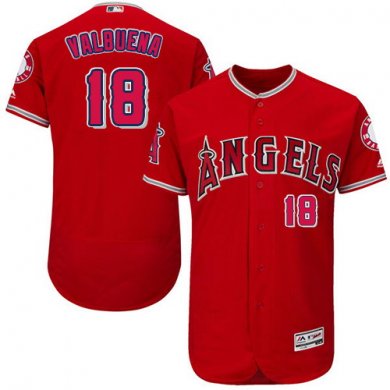 Angels of Anaheim #18 Luis Valbuena Red Flexbase Authentic Collection Stitched Baseball Jersey