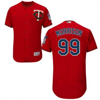 Twins #99 Logan Morrison Red Flexbase Authentic Collection Stitched Baseball Jersey