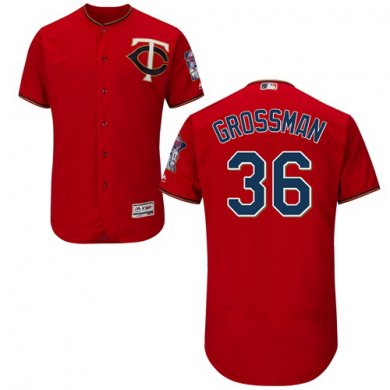 Twins #36 Robbie Grossman Red Flexbase Authentic Collection Stitched Baseball Jersey