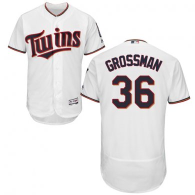 Twins #36 Robbie Grossman White Flexbase Authentic Collection Stitched Baseball Jersey