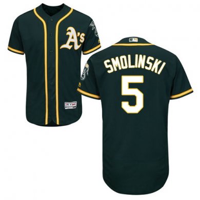 Athletics #5 Jake Smolinski Green Flexbase Authentic Collection Stitched Baseball Jersey