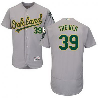 Athletics #39 Blake Treinen Grey Flexbase Authentic Collection Stitched Baseball Jersey