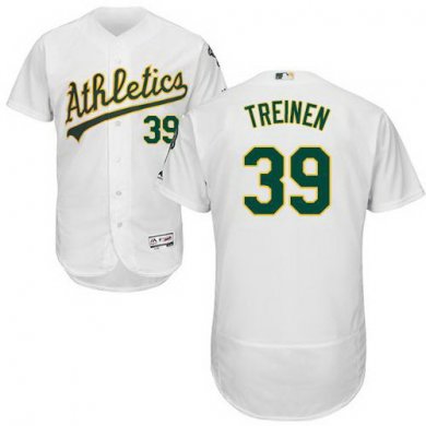 Athletics #39 Blake Treinen White Flexbase Authentic Collection Stitched Baseball Jersey