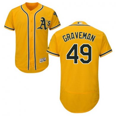 Athletics #49 Kendall Graveman Gold Flexbase Authentic Collection Stitched Baseball Jersey
