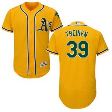 Athletics #39 Blake Treinen Gold Flexbase Authentic Collection Stitched Baseball Jersey