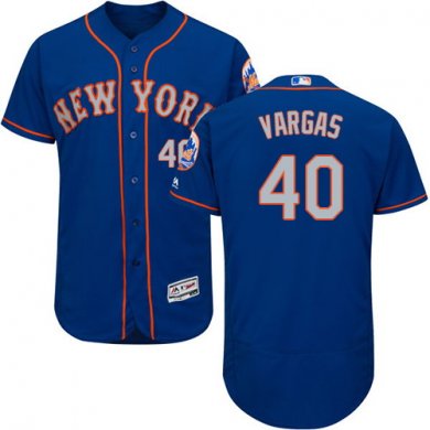 Mets #40 Jason Vargas Blue Grey NO Flexbase Authentic Collection Stitched Baseball Jersey