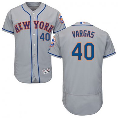 Mets #40 Jason Vargas Grey Flexbase Authentic Collection Stitched Baseball Jersey