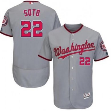 washington nationals 22 Juan Soto authentic gray flex base road collection jersey