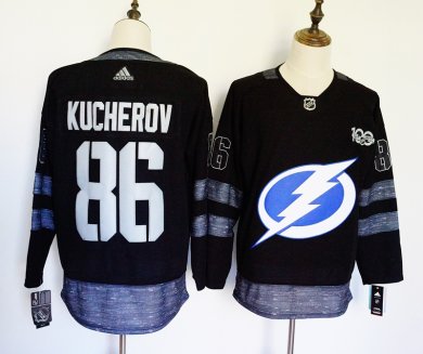 Lightning #86 Nikita Kucherov Black 1917 2017 100th Anniversary Adidas Jersey