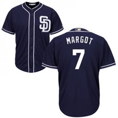 Padres #7 Manuel Margot Navy Blue New Cool Base Stitched Baseball Jersey