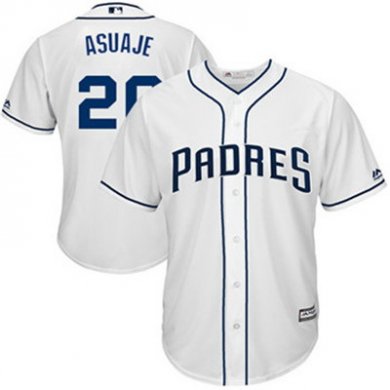 Padres #20 Carlos Asuaje White New Cool Base Stitched Baseball Jersey