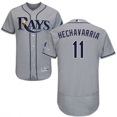 Rays #11 Adeiny Hechavarria Grey Flexbase Authentic Collection Stitched Baseball Jersey