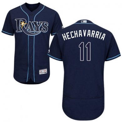 Rays #11 Adeiny Hechavarria Dark Blue Flexbase Authentic Collection Stitched Baseball Jersey