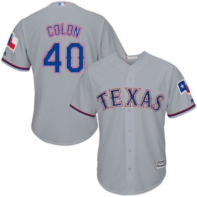 Men Texas Rangers #40 Bartolo Colon Grey Cool Base Jersey